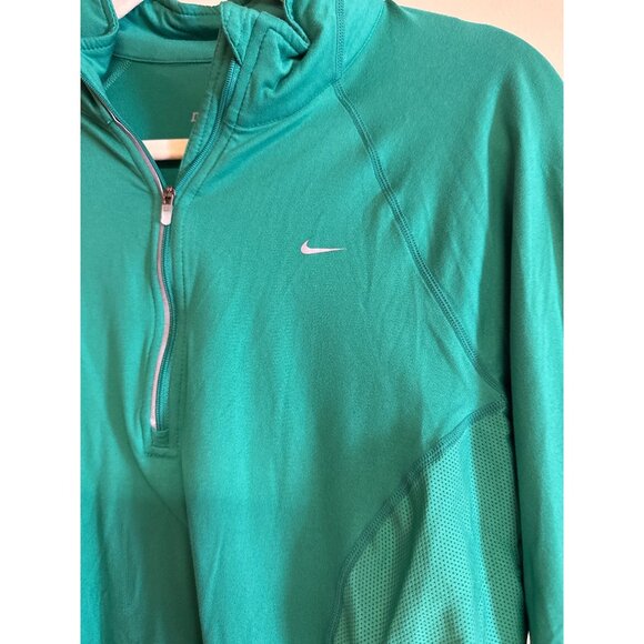Nike Dri-Fit Womens Teal Long-Sleeve 1/4 Zip Pullover Athletic Top Size S - Picture 5 of 9